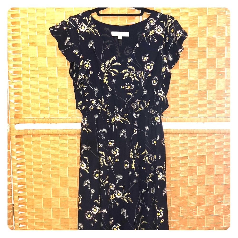LOFT Navy floral dress